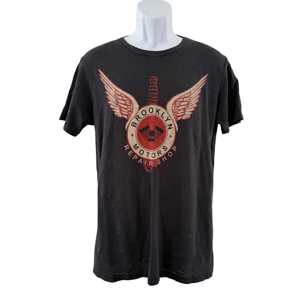 Brooklyn Motors Shirt Mens Large Gray Repair Shop Wings Graphic Made USA